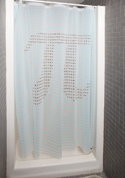 cortina baño con numero Pi