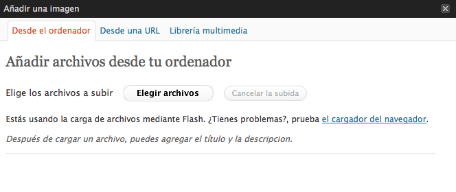 subir imagenes wordpress