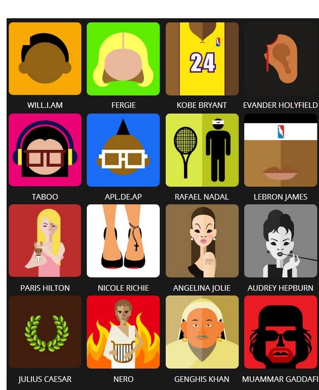 Icon Pop Quiz Answers Famous People Level 4