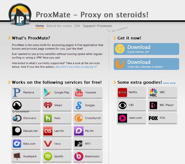 proxmate proxy para burlar a Youtube