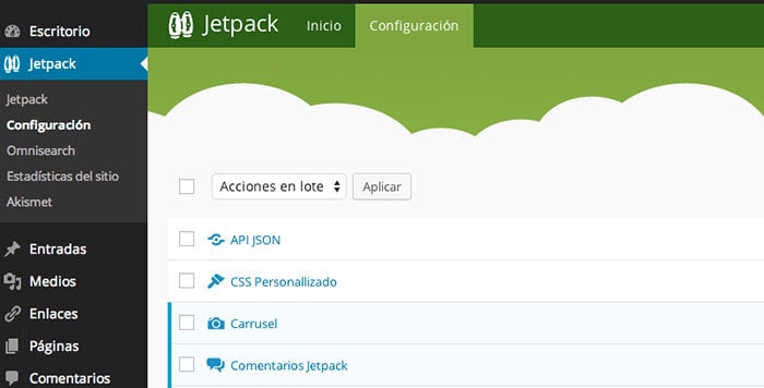 jetpack configuracion