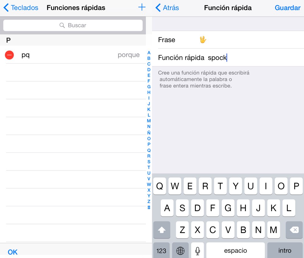 Cómo incluir el emoticono del saludo vulcano de Spock en iOS 8 (iPhone, iPad)