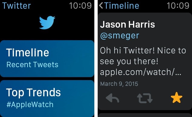 Twitter app Apple Watch