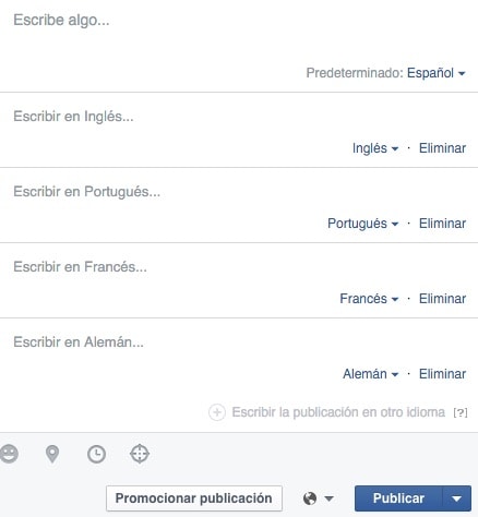 Cómo publicar en múltiples lenguajes en Facebook