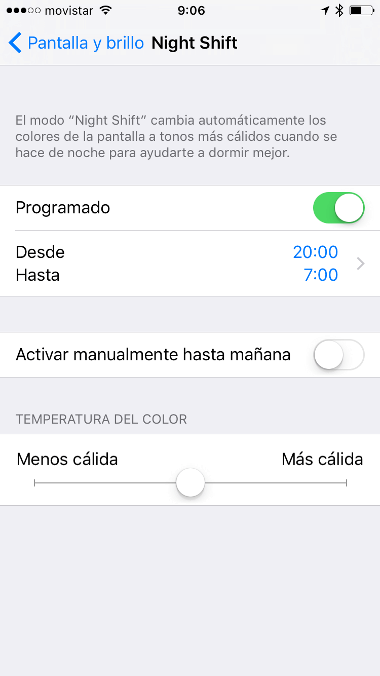 Cómo activar Night Shift en un iPhone