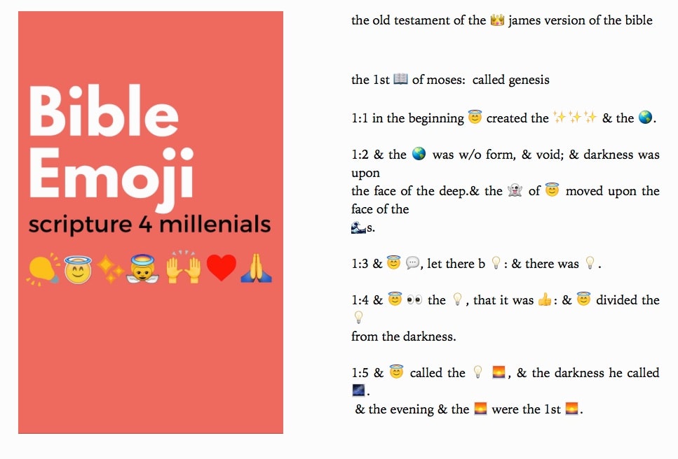 La Biblia en emoji: las Escrituras para los Millenials