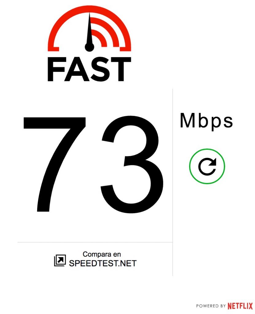 velocidad descarga internet con fast.com