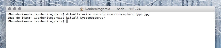 Cómo cambiar el tipo de archivo en las capturas de pantalla de Mac OS X