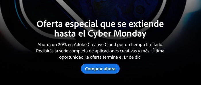 Adobe Cloud: Oferta de suscripción con 20% de descuento