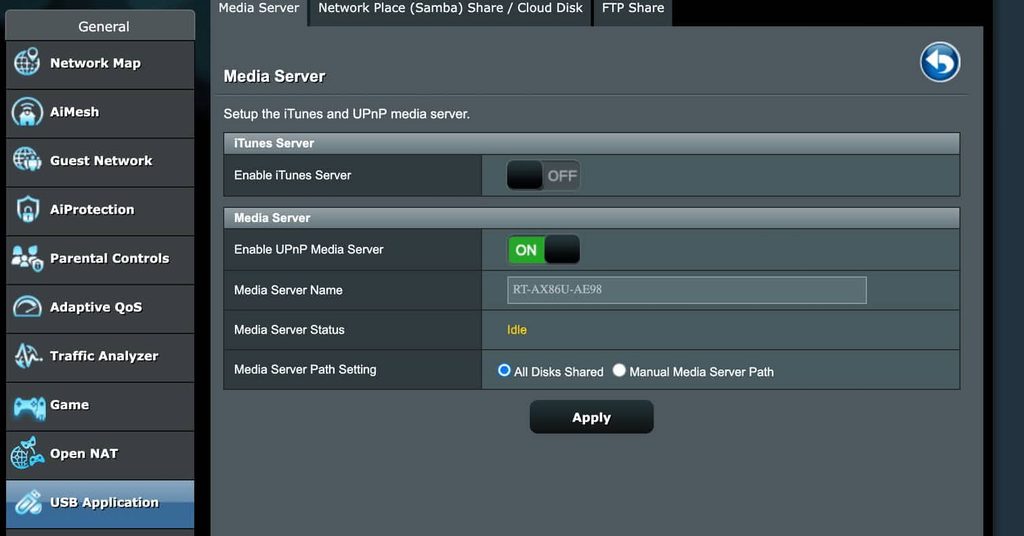 USB Application router ASUS