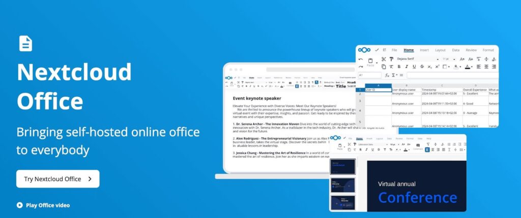 Nextcloud office como alternativ a google ofimatica
