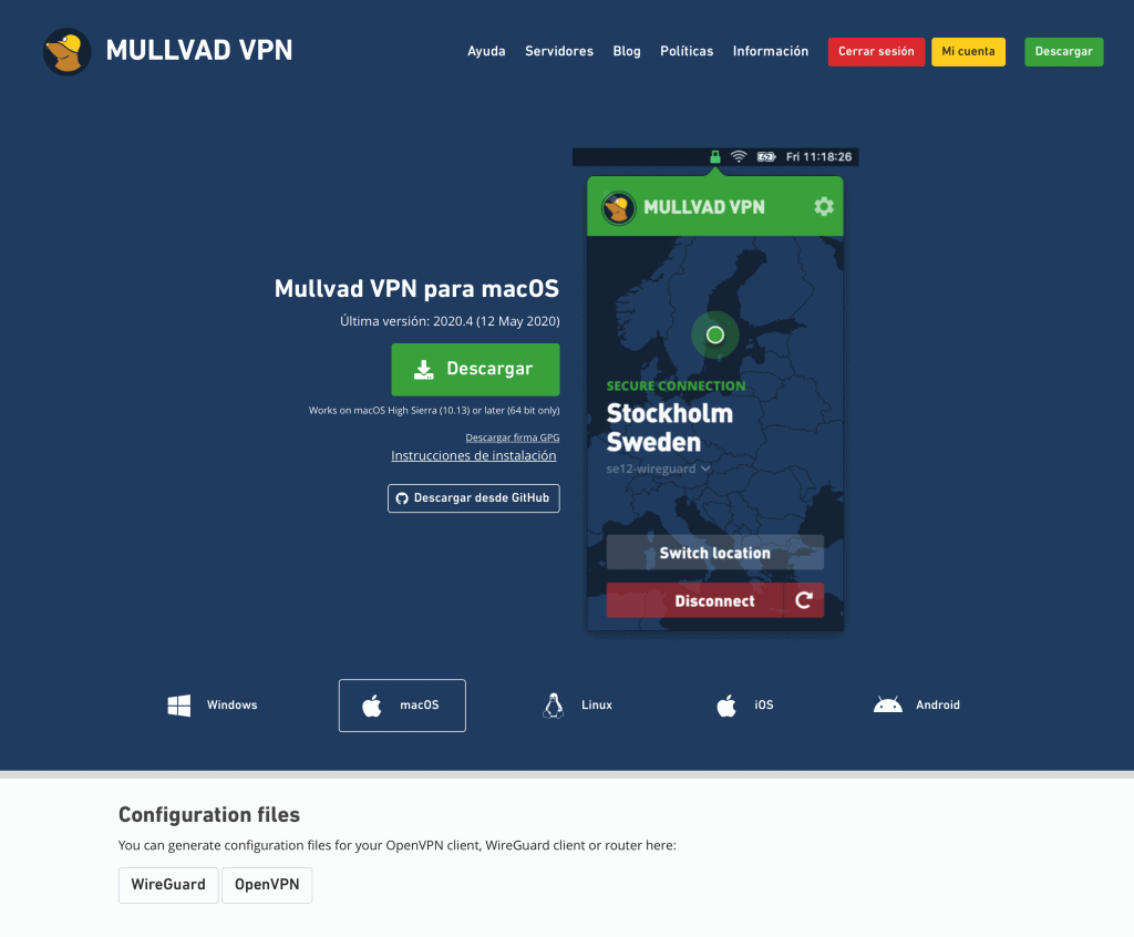 Mullvad VPN: uno de los mejores VPN para descargar torrents