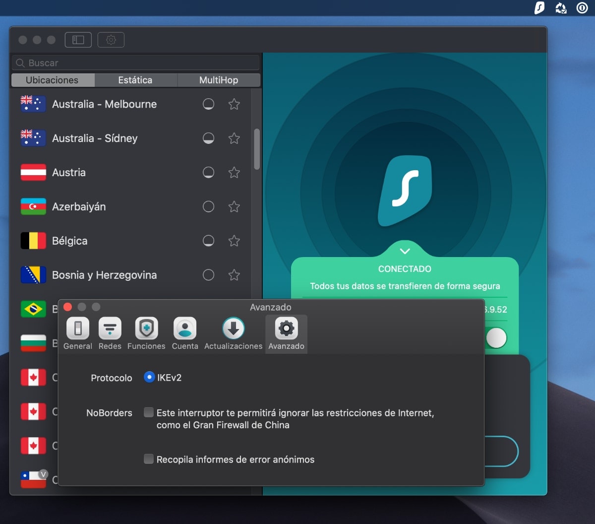 Surfshark vpn protocolo: elegimos IKEv2 como protocolo para cifrar nuestros datos online.