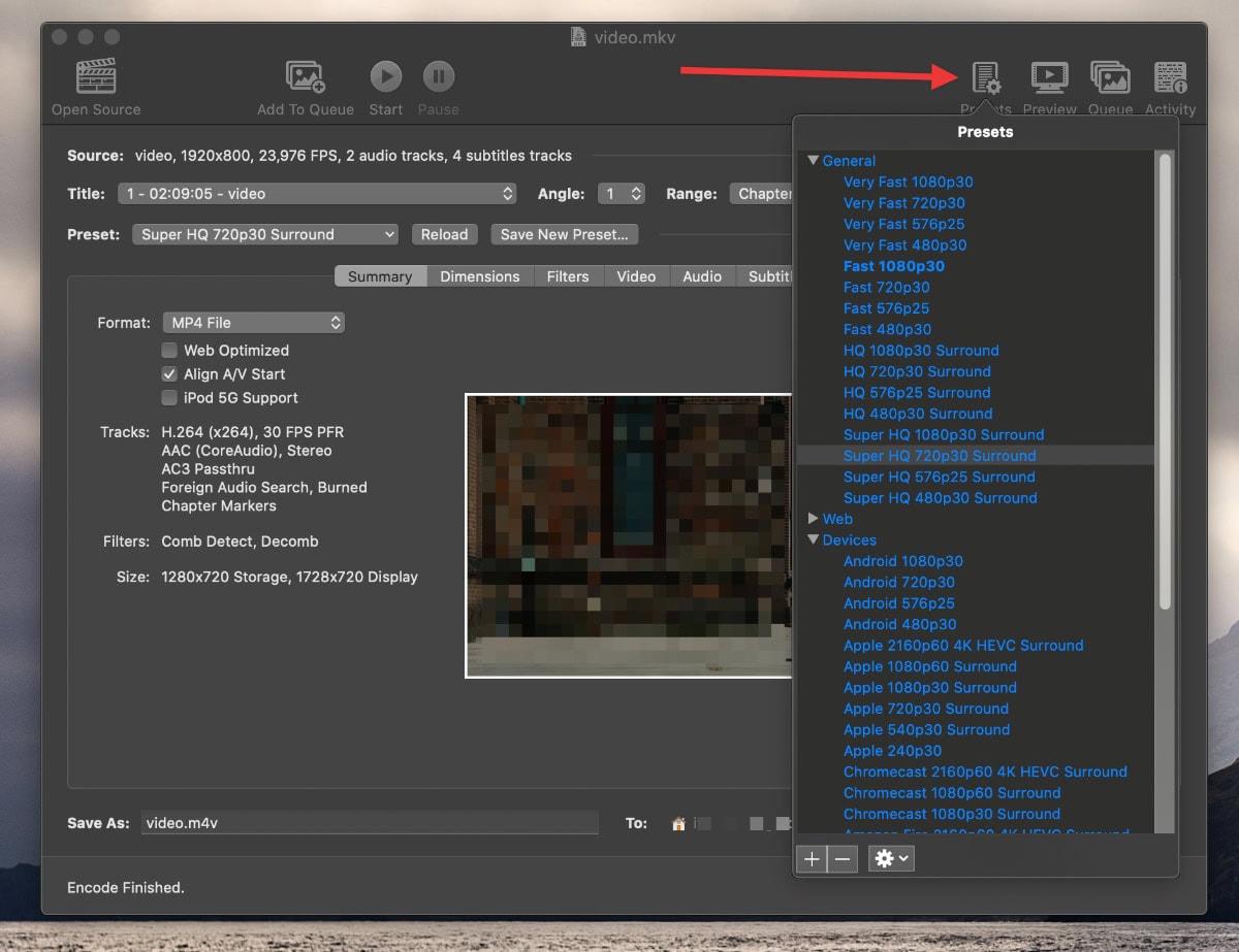 Cómo reducir el tamaño de un vídeo con HandBrake