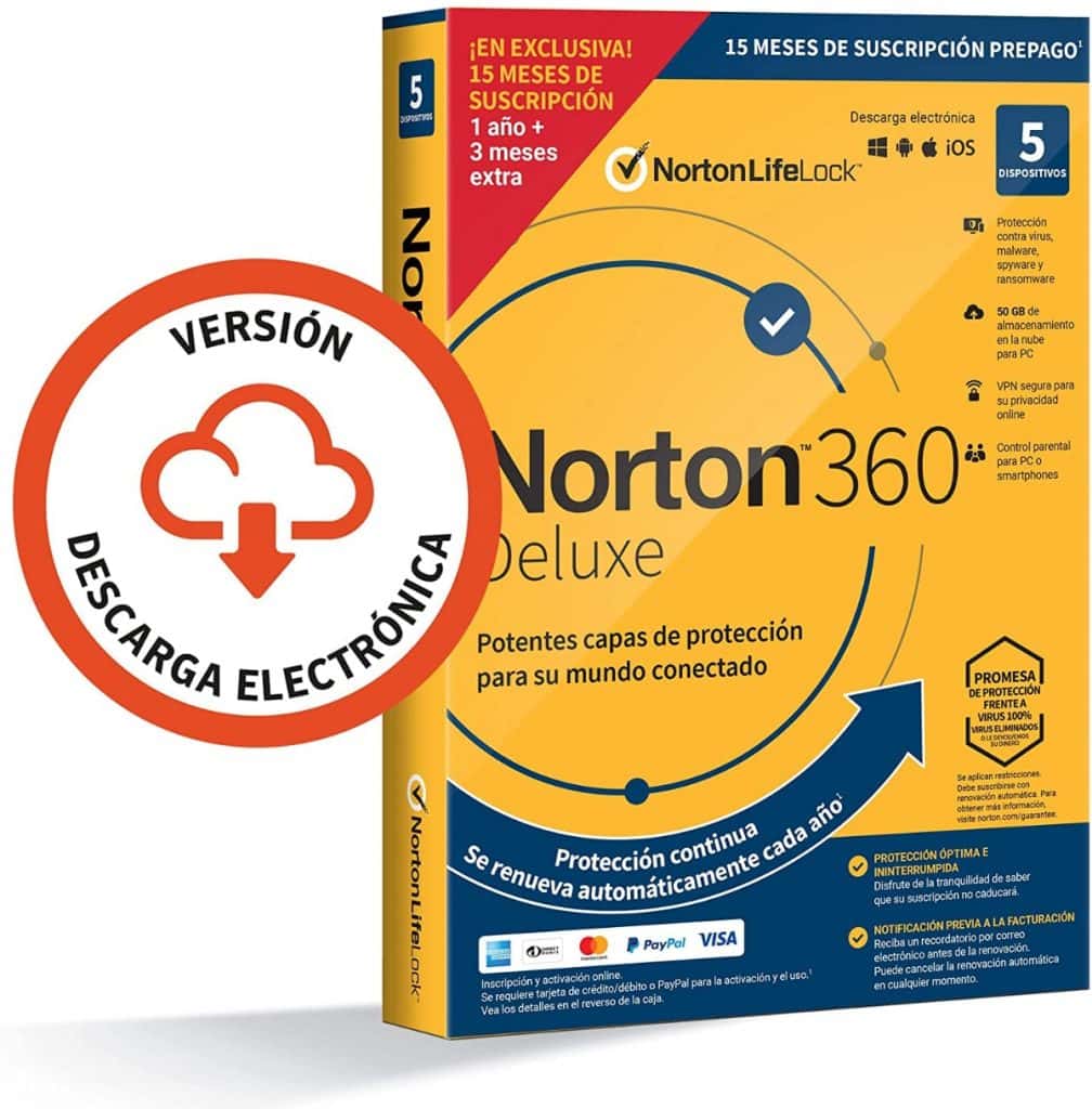 Norton 360 Deluxe 2021 - Antivirus software para 5 Dispositivos