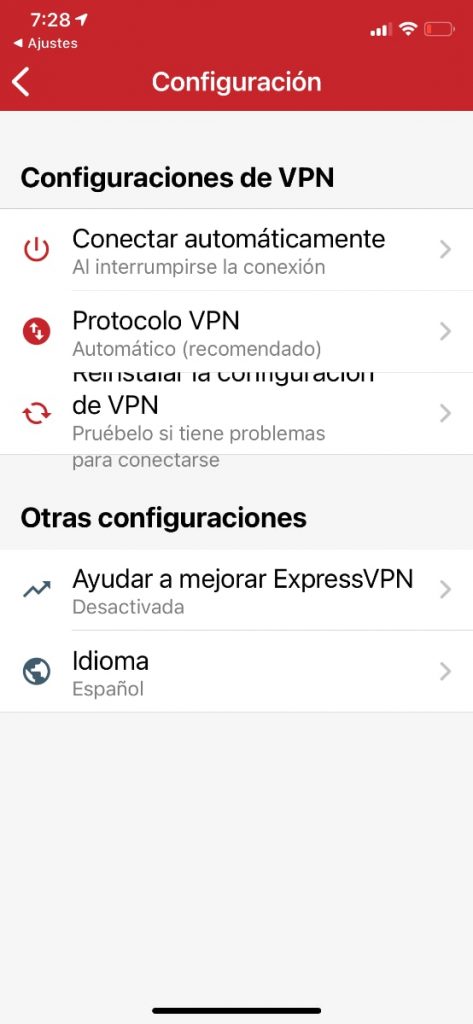 app para iOS de ExpressVPN