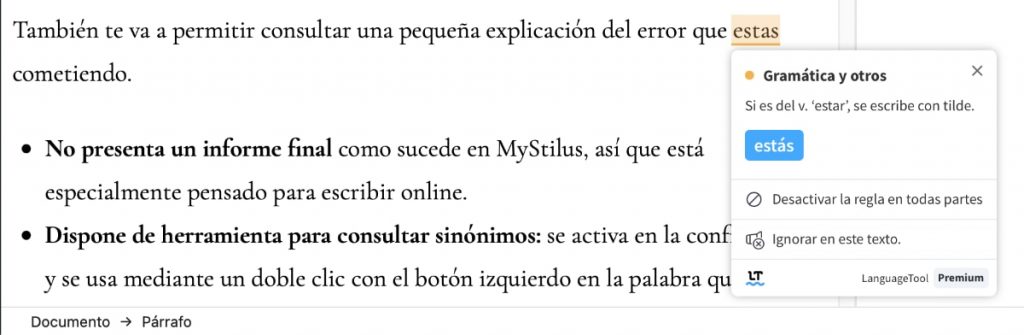 consulta error languagetool