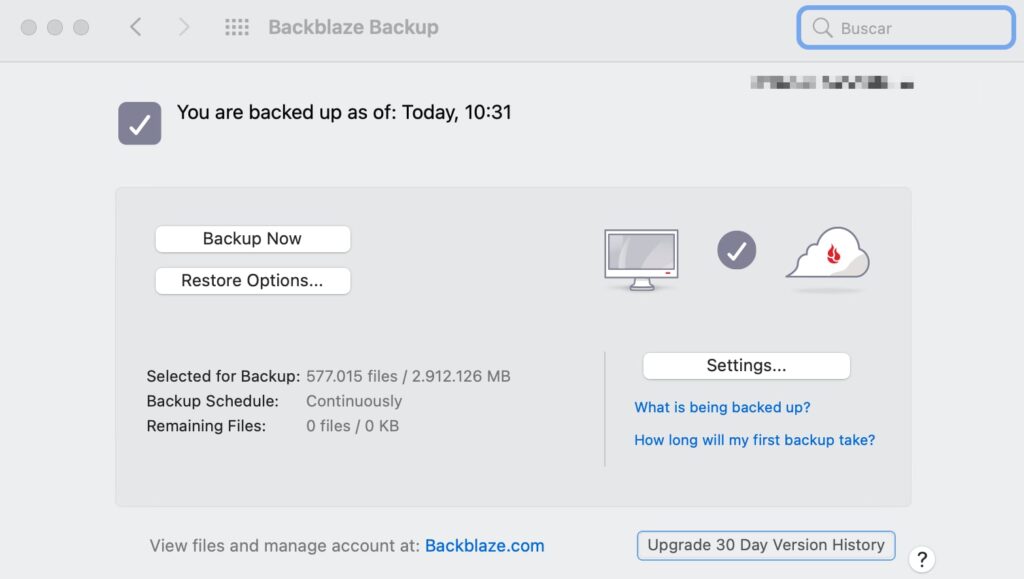 Backblaze Computer Backup 8.0