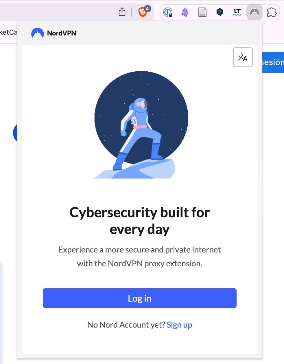 Proxy para Chrome de NordVPN