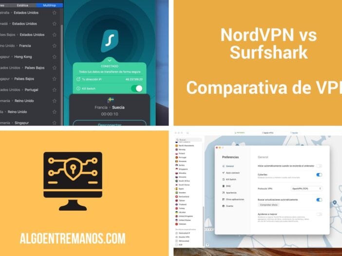 Comparativa de VPN entre NordVPN vs Surfshark