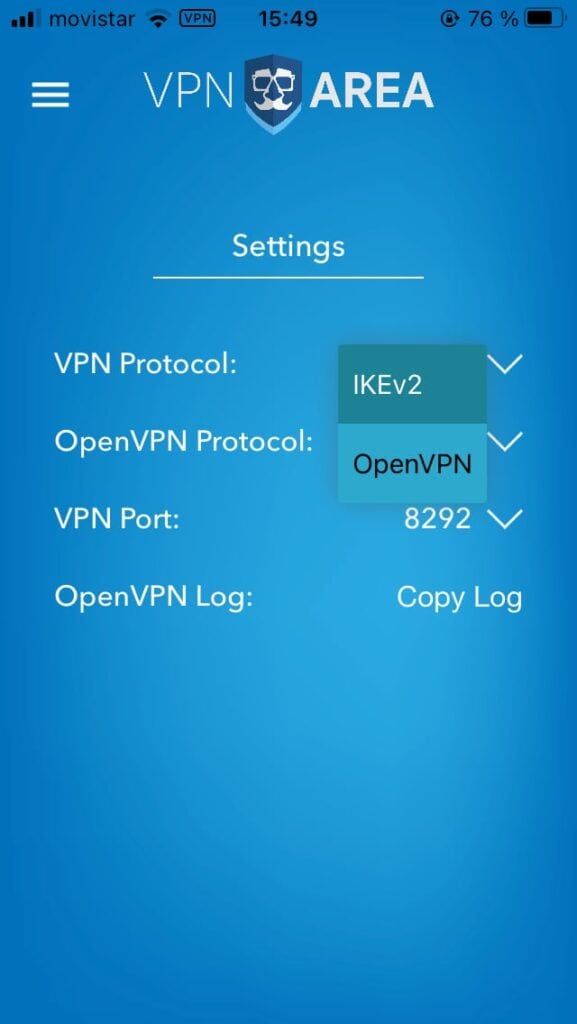 VPNarea app ios