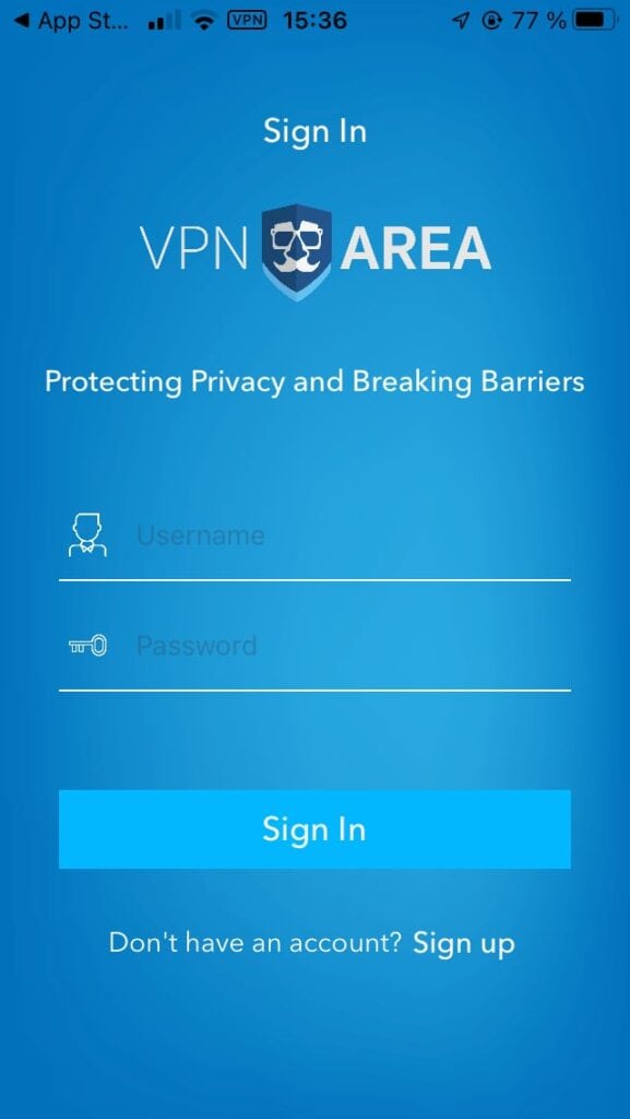VPNarea app ios