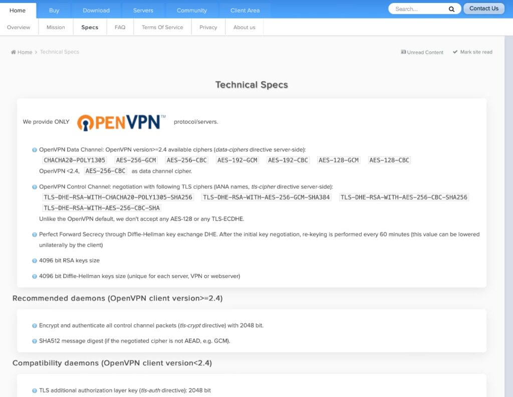 Protocolos VPN AirVPN