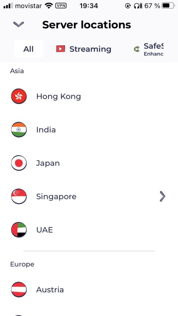 Atlas VPN aplicación para iOS