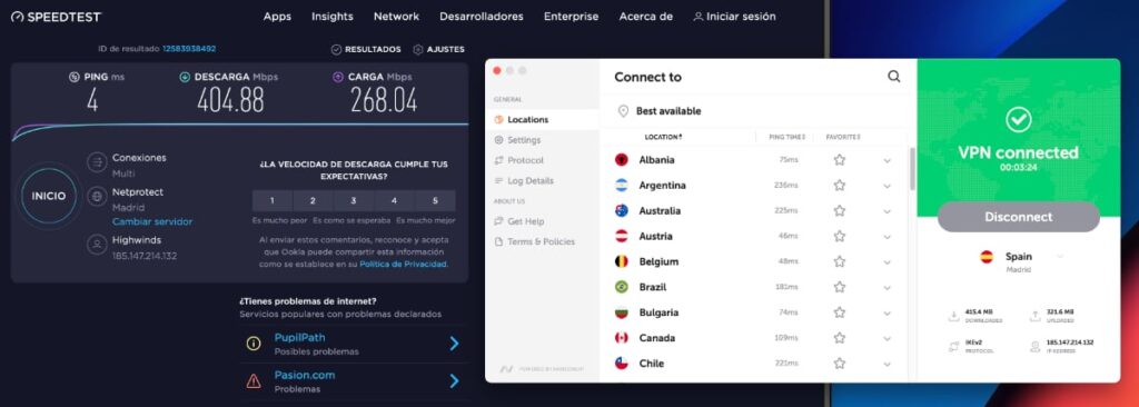 FastVPN: velocidad de servidores España