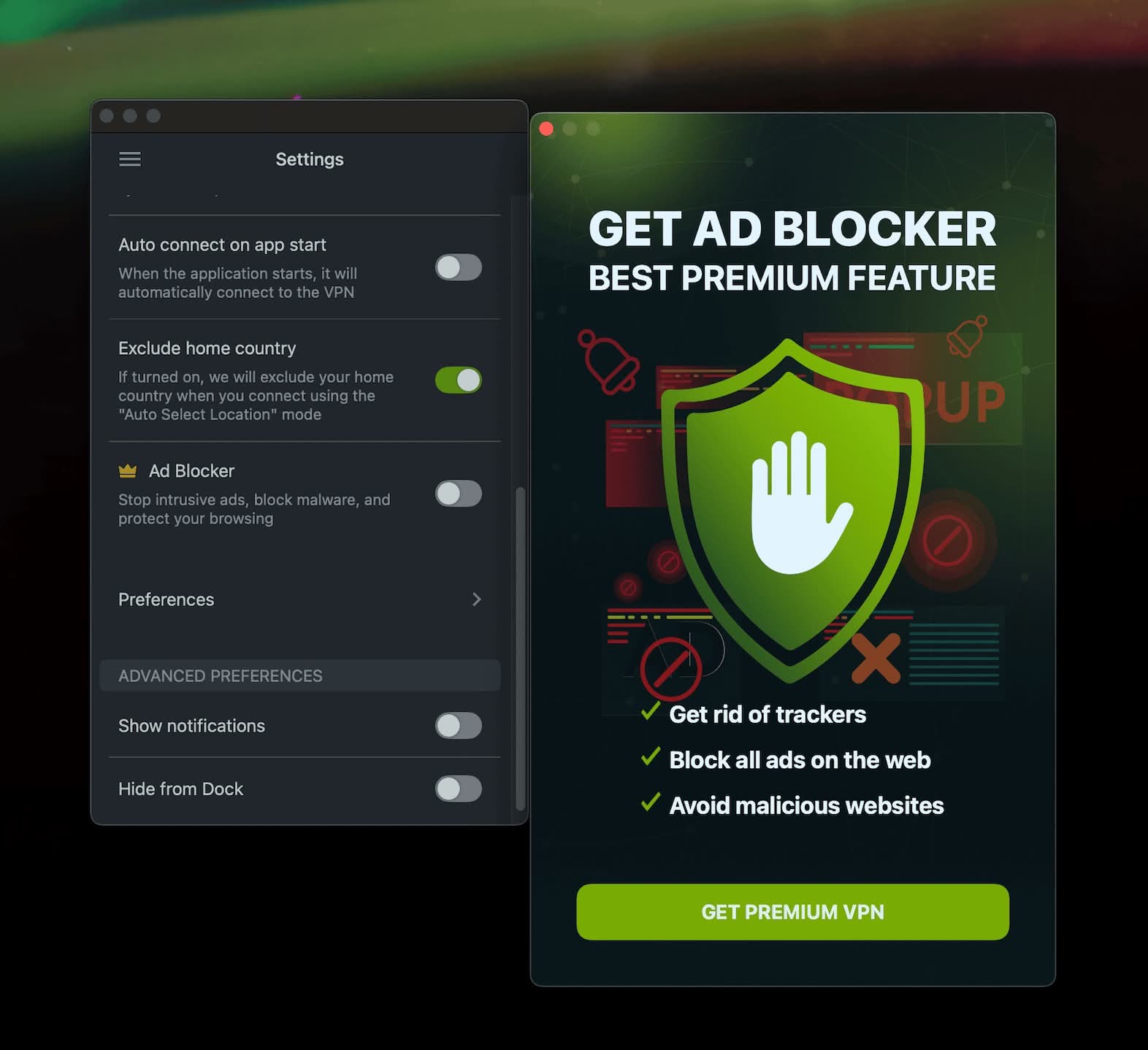 Bloqueador de anuncios en la VPN ZoogVPN: opcion de pago.