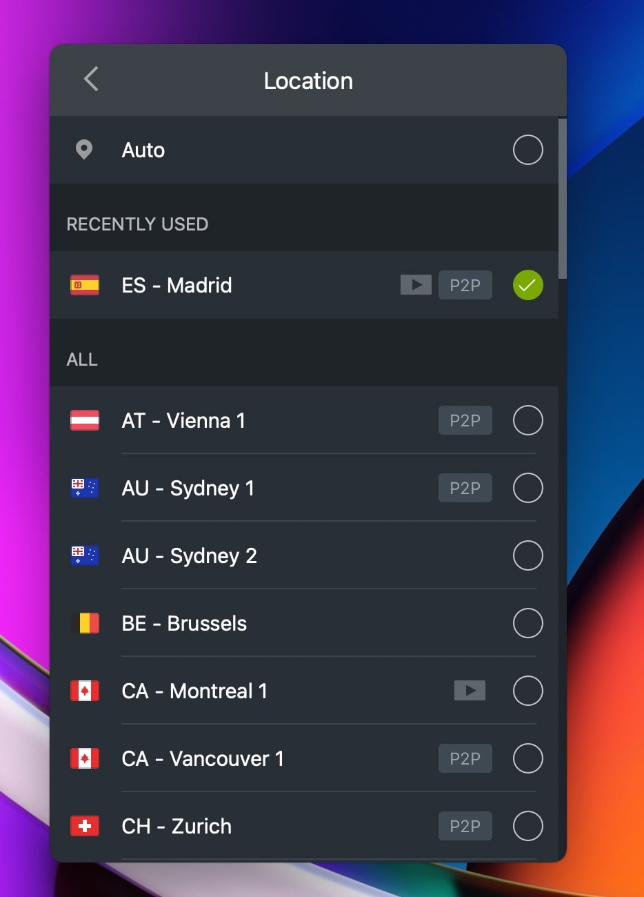 zoogvpn VPN app en macos
