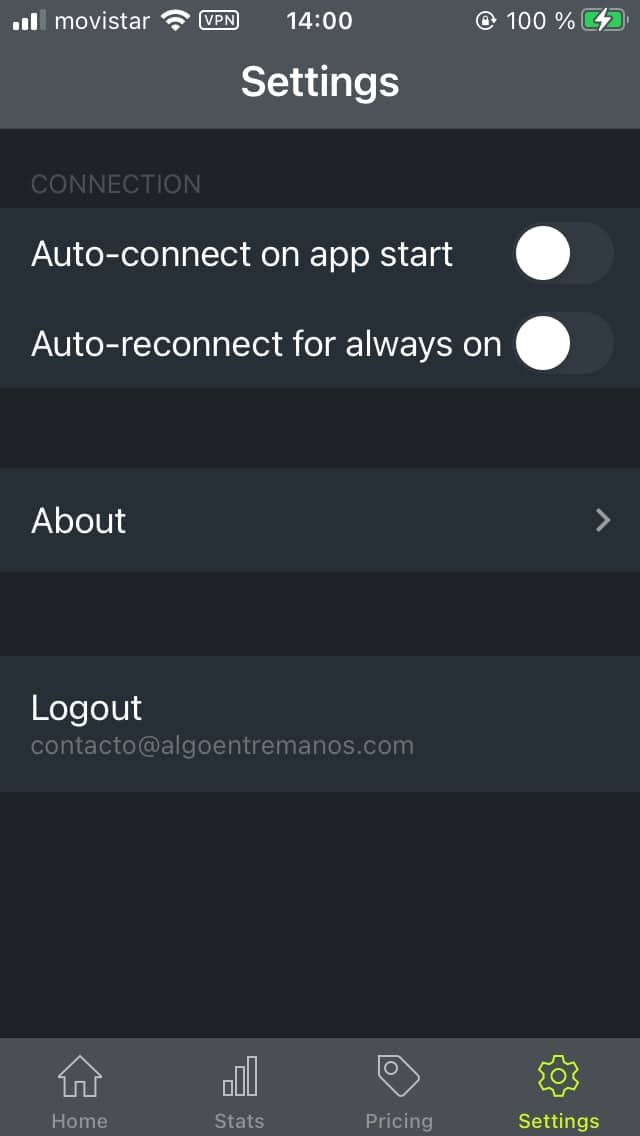 ZoogVPN: uso de aplicaciones