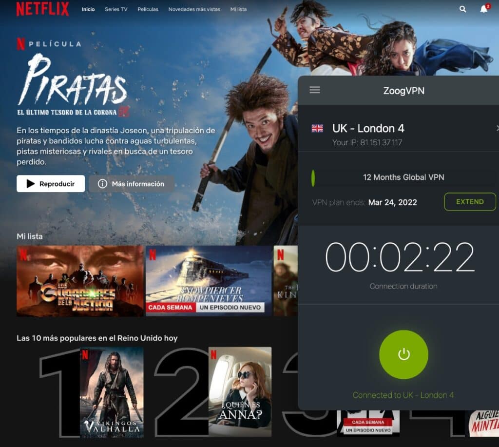 ¿ZoogVPN funciona con Netflix y otros servicios de streaming?