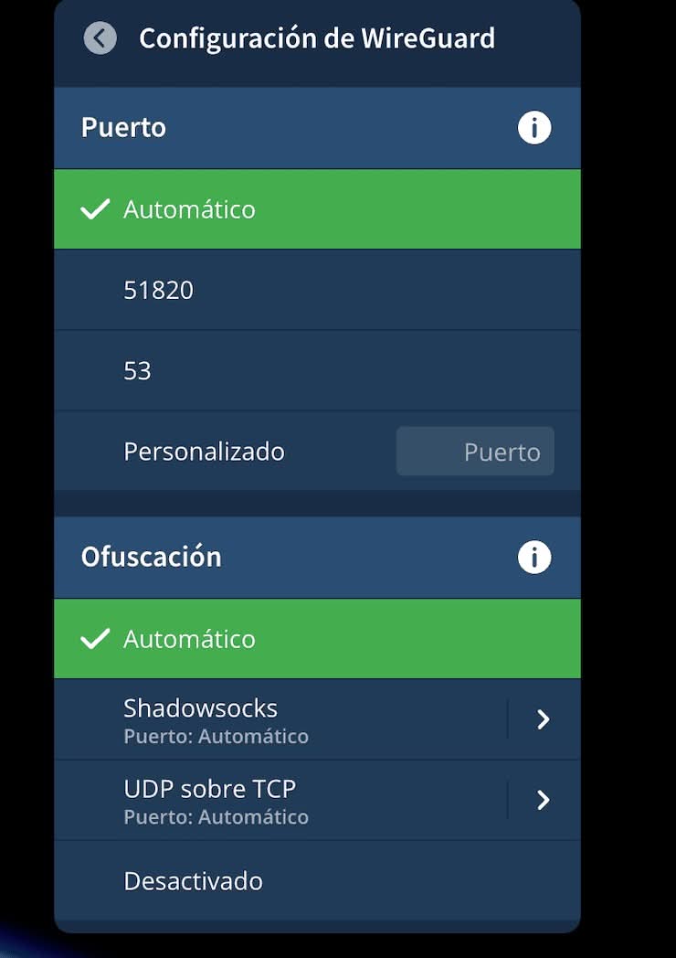 Protocolo ofuscado en VPN Wireguard en Mullvad