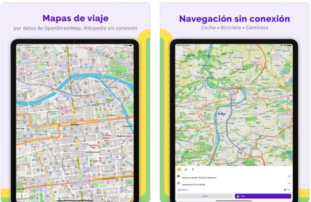 OsmAnd Viajar y Navegar (gratis) app. Con mapas offline. 