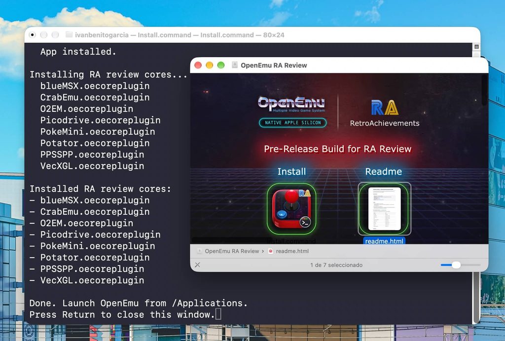 OpenEMU Silicon instalción en macos. 