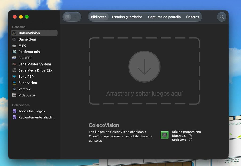 Pantallas de OpenEmu Silicon