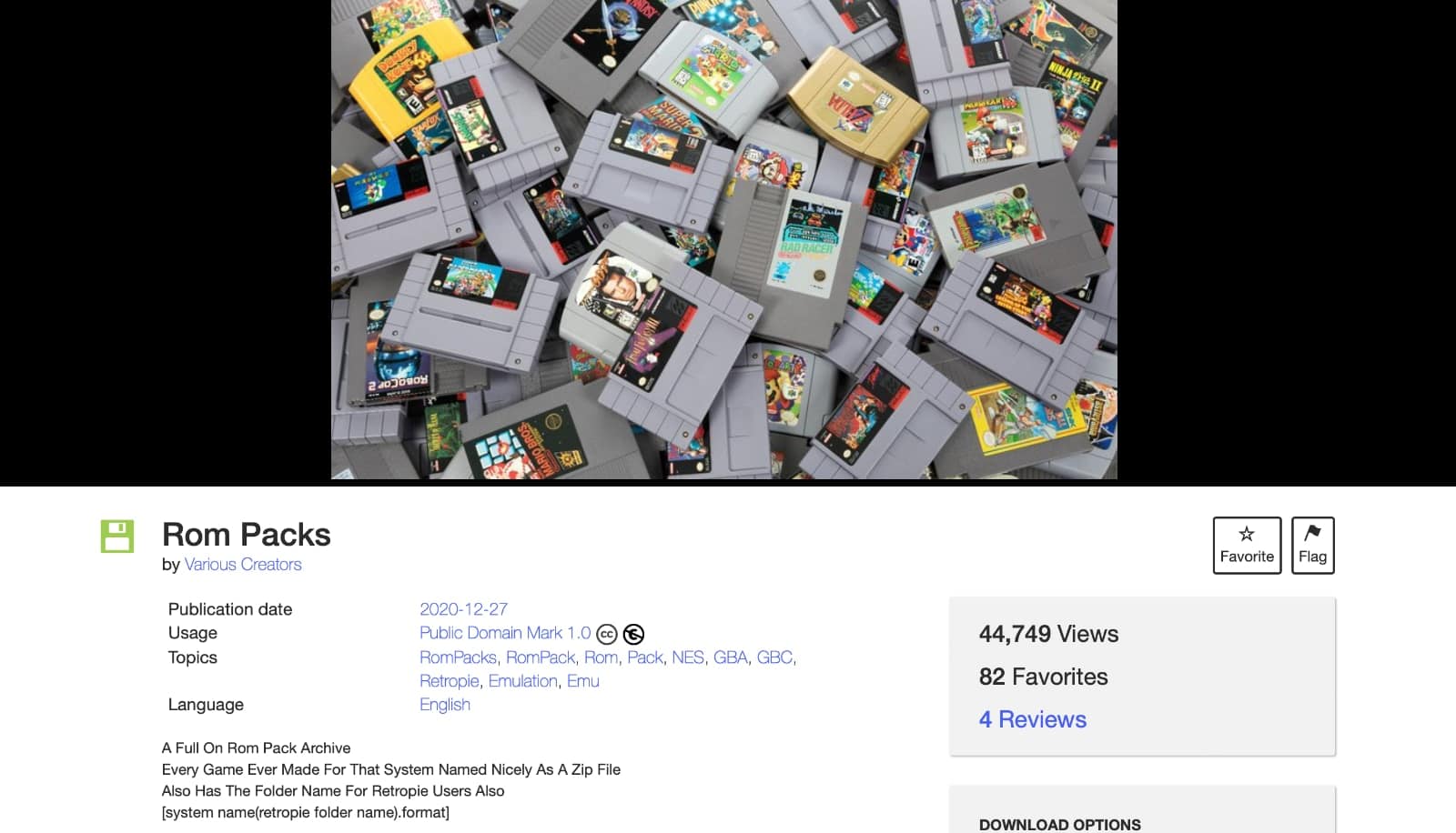 Rom Packs en archive.org