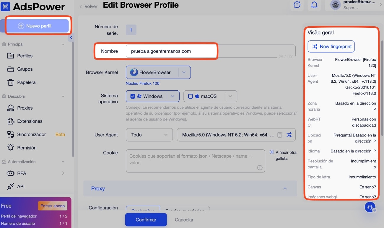 Cómo crear perfiles en AdsPower Antidetect Browser
