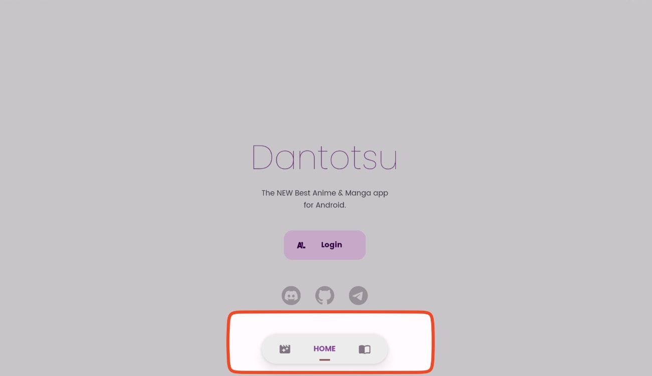 Dantotsu en tu dispositivo Android. Pantalla inicial