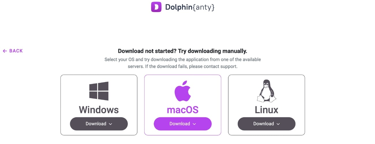 Instalando Dolphin Anty: La app está disponible para tres sistemas operativos, Windows, macOS y Linux