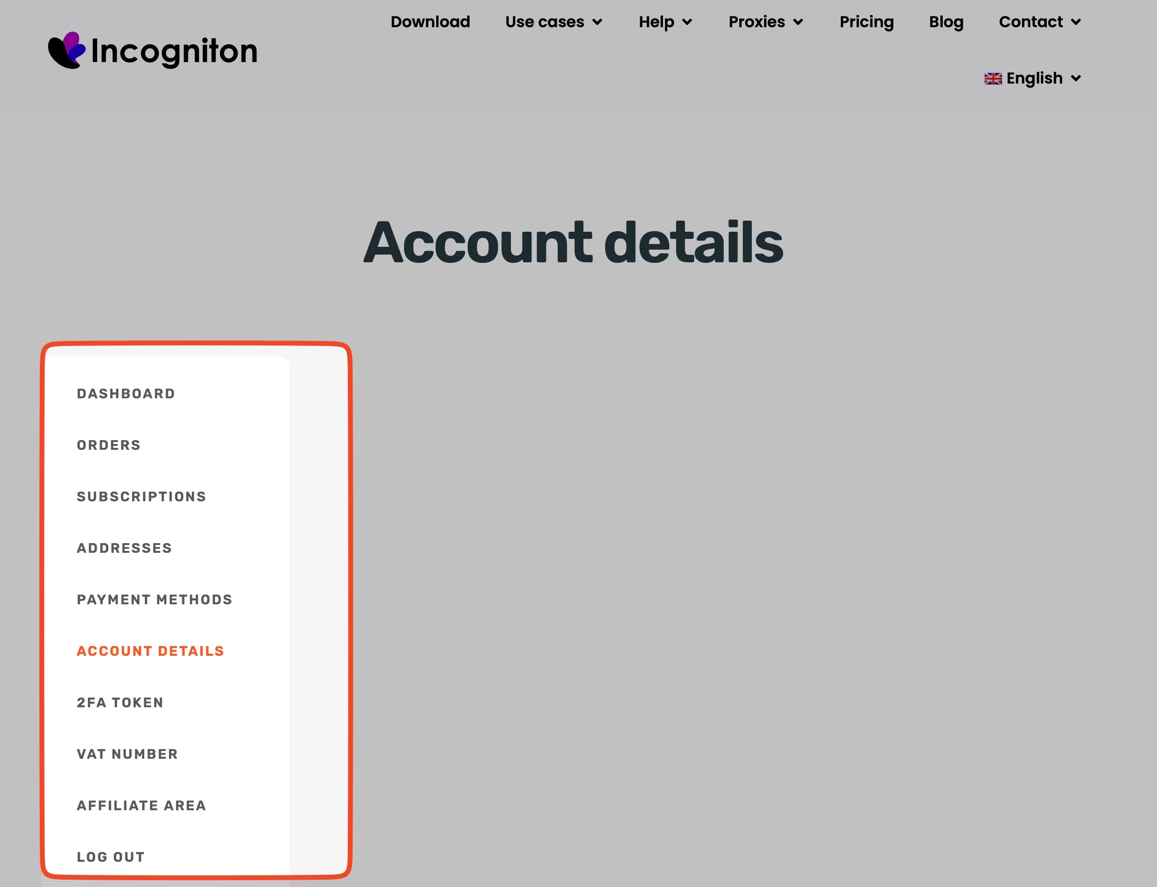 Panel de control en la web de Incogniton, el navegador antidetección. 