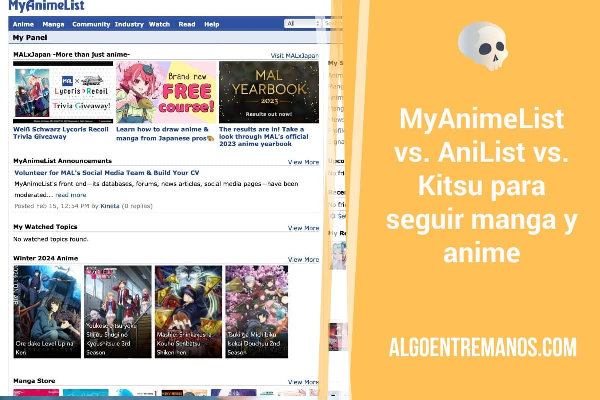 MyAnimeList vs. AniList vs. Kitsu para seguir manga y anime