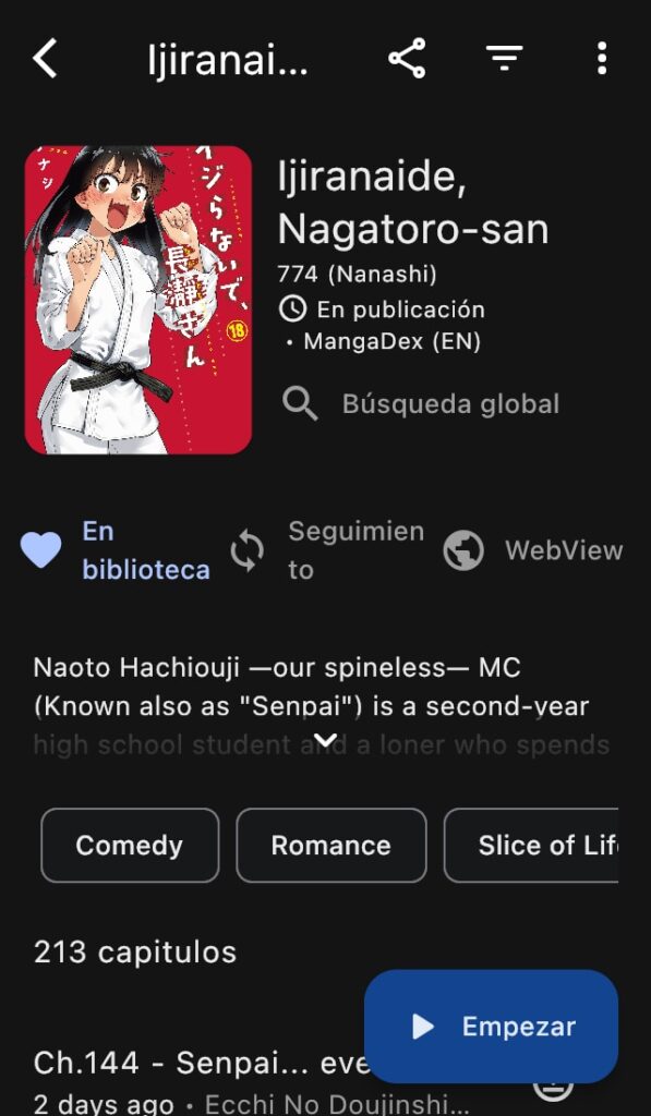 Tachimanga para leer manga en iOS