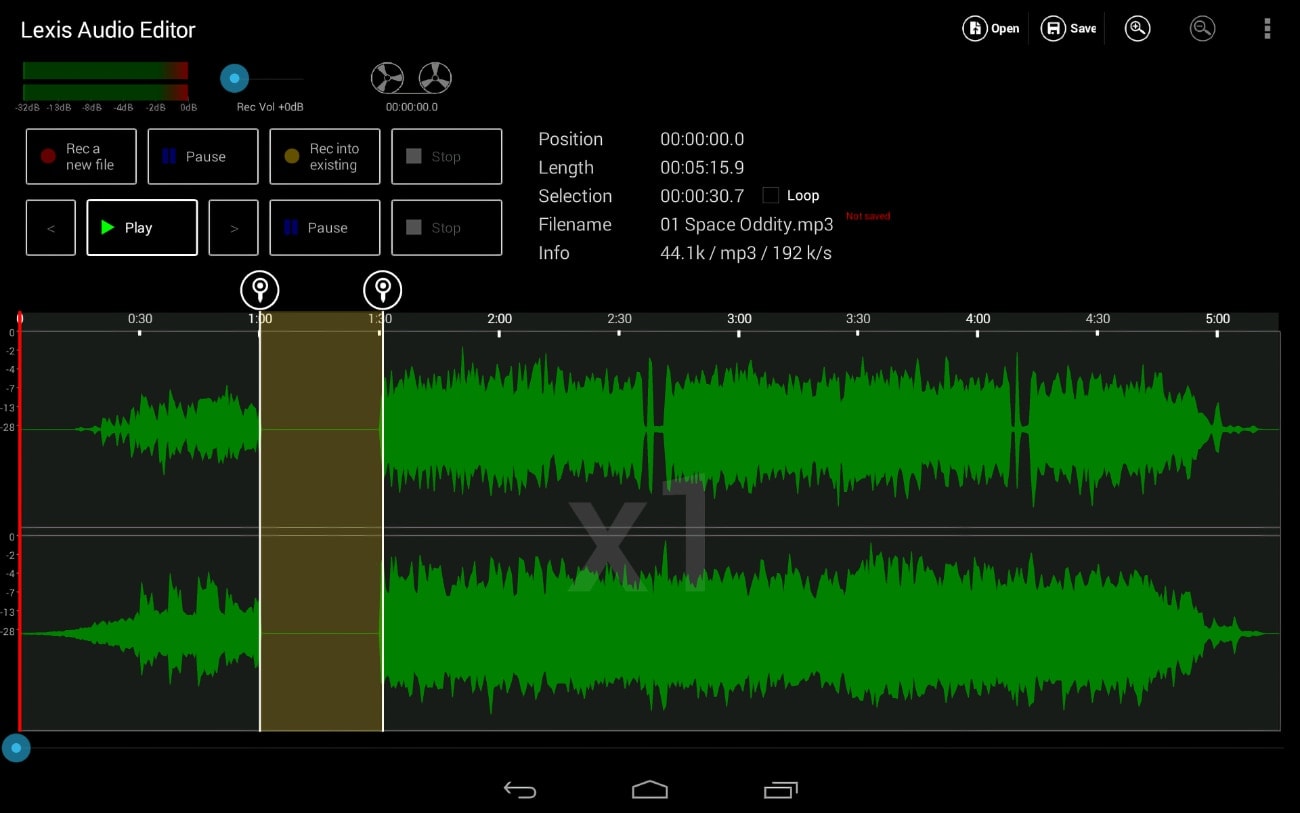 Programa para editar audio en Android: Lexis Audio Editor