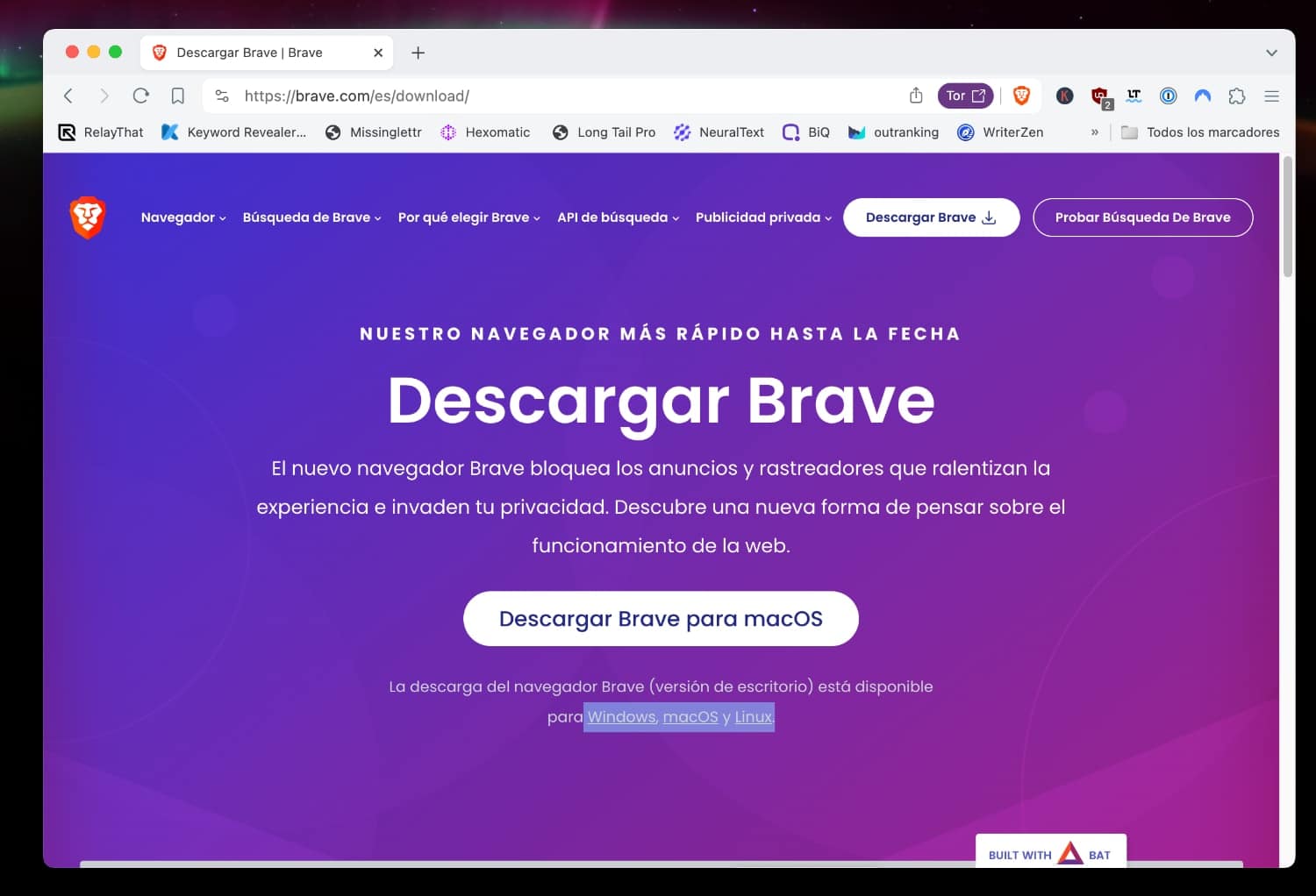 Brave, navegador basado en Chromium