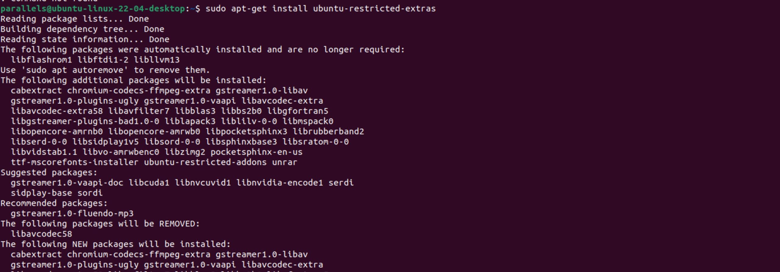 Instalamos todo aquello que no viene por defecto en Ubuntu (posibilidad de reproducir mp3, avi, flash videos, etc.)