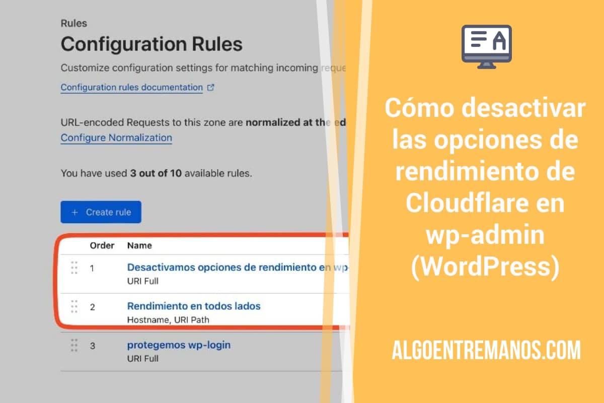 Cómo desactivar las opciones de rendimiento de Cloudflare en wp-admin (WordPress)
