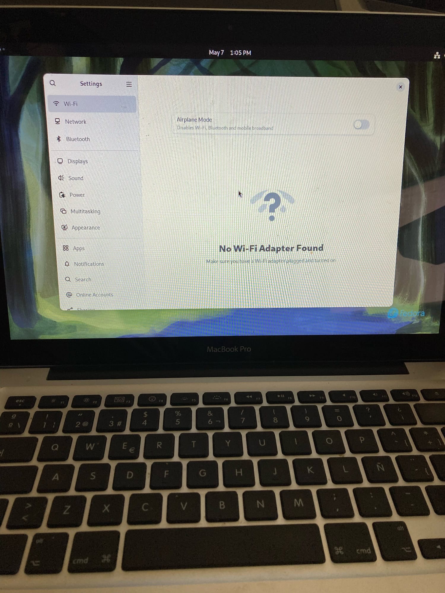 Sin driver para el chip wifi en Fedora para el MacBook Pro de 2010