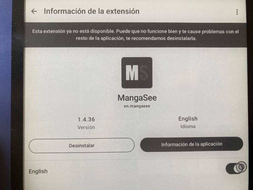 Extensión obsoleta en Mihon. Hay que transferir los mangas